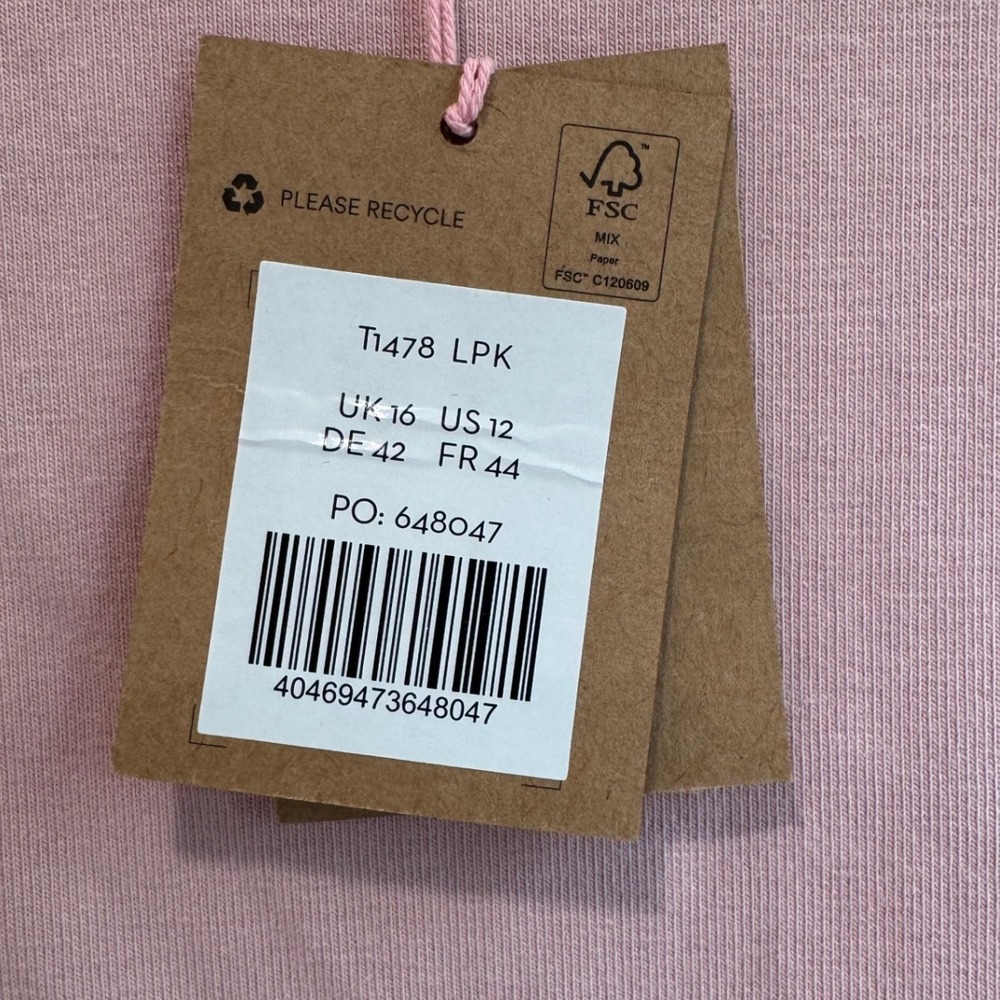 Boden Womens Long Sleeve Boat Neck Top Light Pink T1478 Size US 12 NEW - Picture 4 of 7